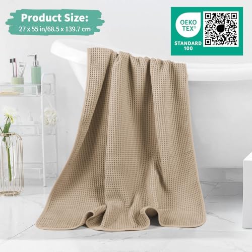 Microfiber Waffle Bath Towels, 4 Pieces, Fast Drying, Lint Free 430 GSM - Image 5