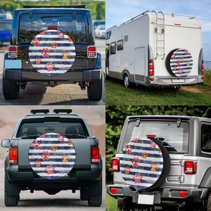 Spare Tire Cover for RV Trailer, Animal Paw Print Tire Covers Universal Fit for - Image 7