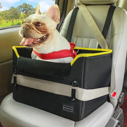 PETSFIT Small Dog Car Seat – Patented Safety Buckles – Safety Tether – Foldable by Petsfit