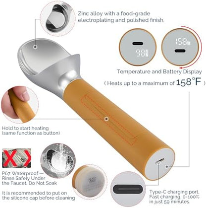 Heated Ice Cream Scoop Rechargeable, Electric Warming Ice Cream Scooper - Image 3