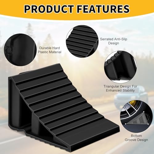 4-Pack Hard Plastic RV Wheel Chocks - Image 3