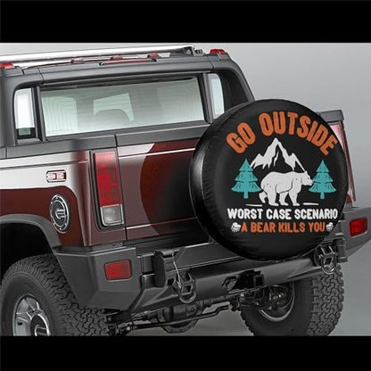 Go Outside Worst Case Scenario a Bear Kills You Rv Spare Tire Cover, Spare Tire - Image 7