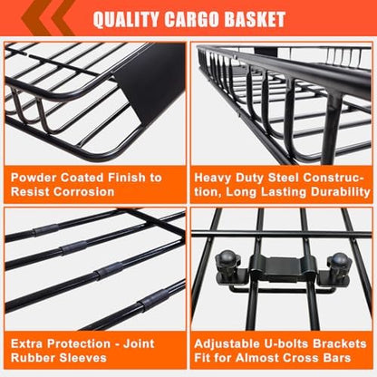 Roof Rack Carrier Carrier Basket 65"*39"*6"+Waterproof Bag 20 Cubic Feet - Image 6