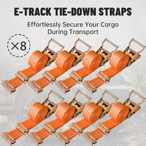 E-Track Ratchet Straps, 8 Pack, 4500 LBS, Heavy Duty Tie Downs - Image 7