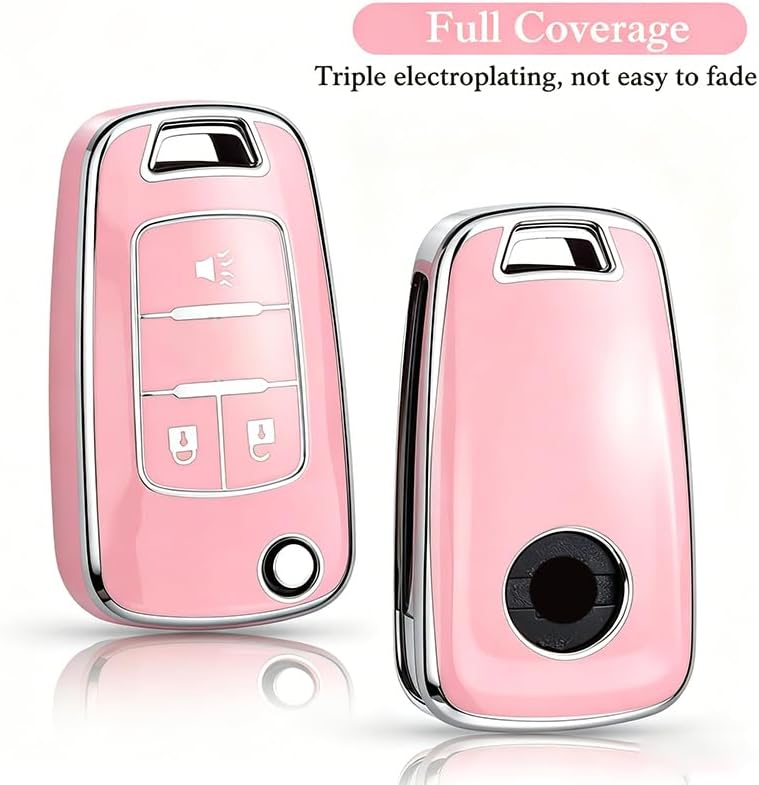 Key Fob Cover for Chevy with Keychain, Premium TPU for Buick GMC 3B-Purple - Image 6