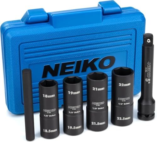 NEIKO 02290B Lug Nut Socket Set, 1/2” Impact Thin Wall Flip Socket Set - Image 5