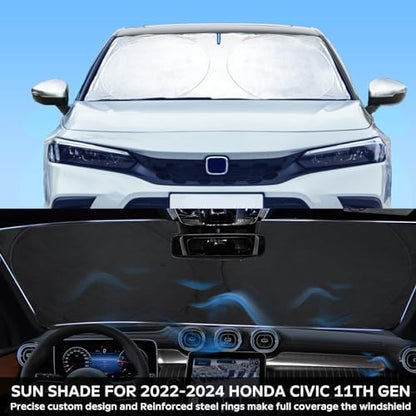 Sunshade for Honda Civic 2022-2025 2026 Sun Shade Front Window Sun Visor - Image 4