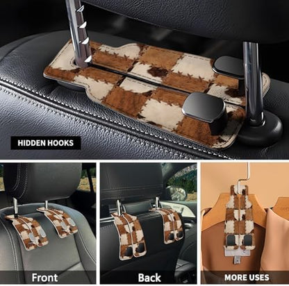 Car Seat Headrest Hook, Universal Leather Cute Hanger Holder Hook, Storage - Image 3
