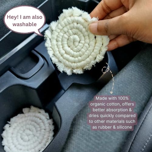 Cotton Car Coasters for Cup Holders, Drink Coaster Holder, Cute cupholder - Image 3