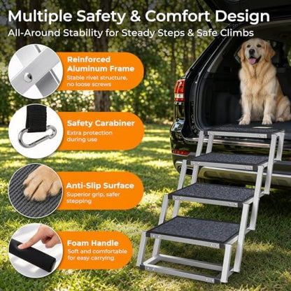 URPOWER Dog Stairs for Large Dogs Extra Wide 20" Dog Steps for Truck Ramp - Image 4