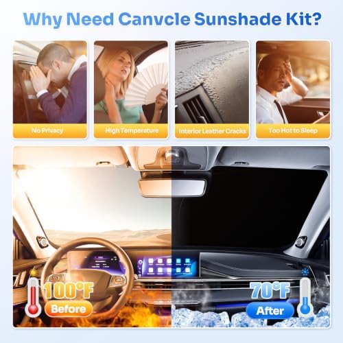 Canvcle Window Shades for 2020-2025 Subaru Outback Accessories Windshield Sun - Image 3