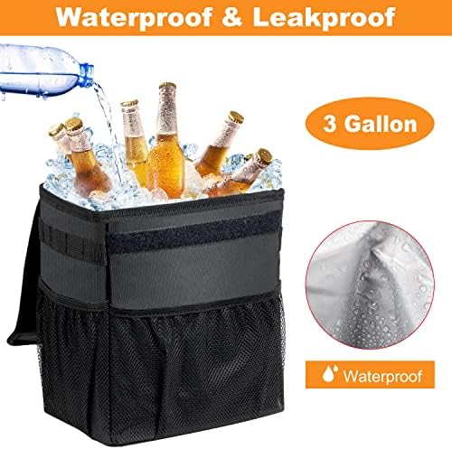 Car Trash Can Pack of 2 Foldable Garbage Bin Leakproof 2.3 Gallons Car Trash - Image 4