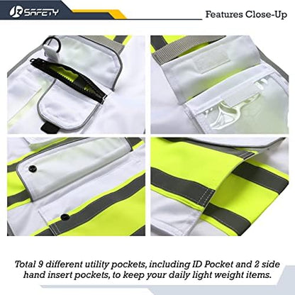 JKSafety Safety Vest for Men Women Reflective Hi Vis JK901 White XL - Image 4