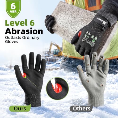 FreezeGuard Winter Work Gloves for Men and Women, ANSI A6 Cut Resistant Gloves - Image 4