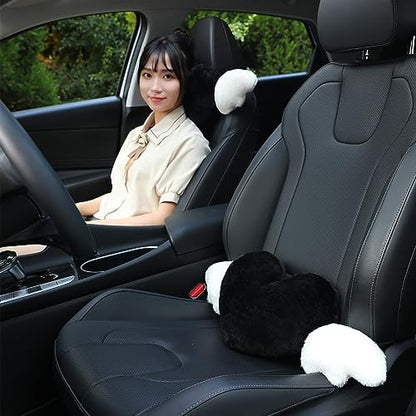 2 Pack Heart Shaped Cute Car Headrest Pillow - Image 3