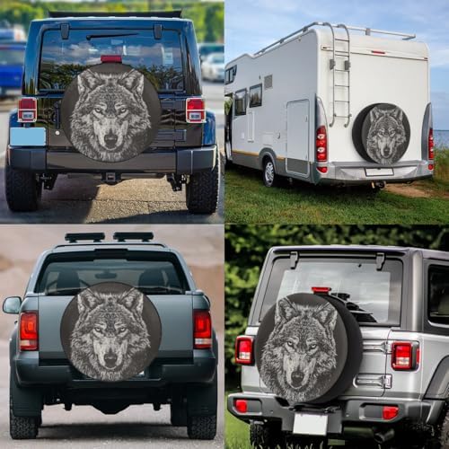 Spare Tire Cover for RV Trailer, Animals Wolf Tire Covers Universal Fit for - Image 7
