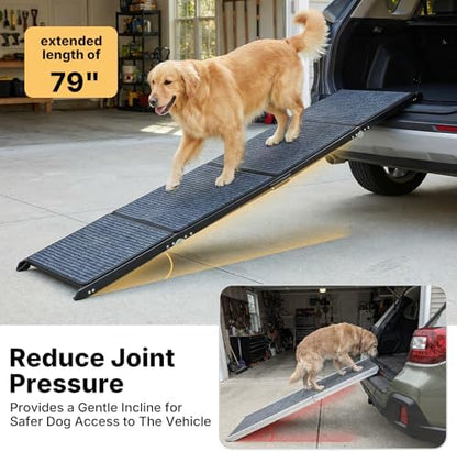 Veehoo Foldable Dog Ramp for Car Truck SUV Extra Large Wide 79" L 20" W - Image 2