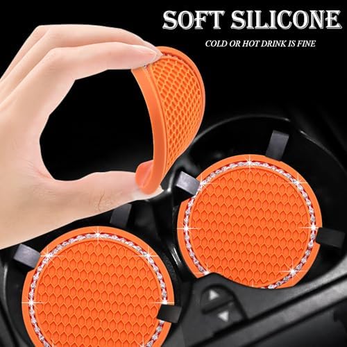 2PCS Bling Cup Holder Coaster, 2.75 Inch Auto Car Cup Holder Insert Coasters - Image 4