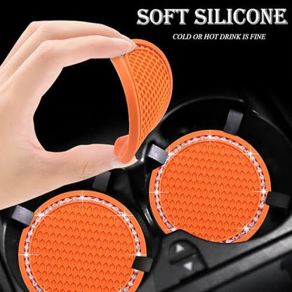 2PCS Bling Cup Holder Coaster, 2.75 Inch Auto Car Cup Holder Insert Coasters - Image 4