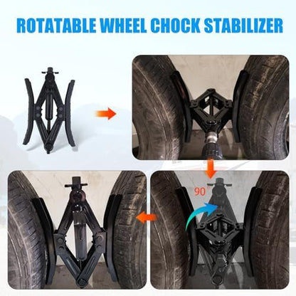 RV Rotatable Wheel Chock Stabilizers, Camper Heavy Duty Tire Chock Stabilizers - Image 2