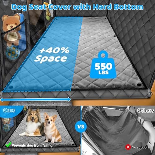 URPOWER Back Seat Extender for Dogs, Large Hard Bottom Dog Car Seat Cover - Image 2