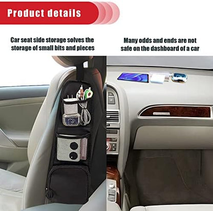 QUICTO Car Seat Storage Hanging Bag, Car Multifunctional Storage Mesh Net Pocket - Image 4