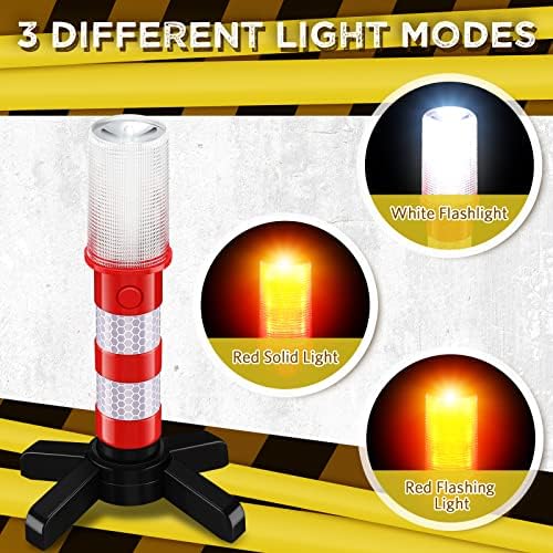 Riakrum 16 Pcs Emergency Roadside Flares Bulk Kit LED Safety Strobe Road - Image 4