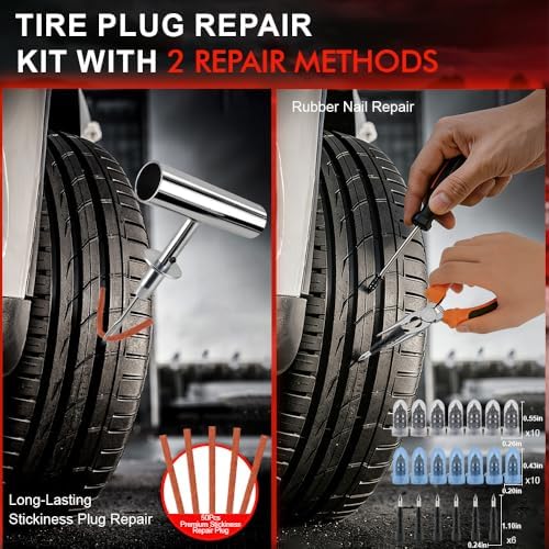 132Pcs Heavy Duty Tire Repair Kit, Professional Tire Plug Kits - Image 3