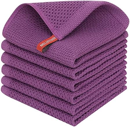 Homaxy 100% Cotton Waffle Weave Kitchen Dish Cloths 6-Pack by Homaxy
