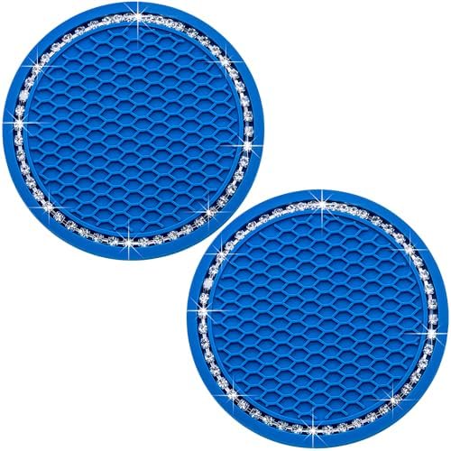 2PCS Bling Cup Holder Coaster, 2.75 Inch Auto Car Cup Holder Insert Coasters by MEAJOO