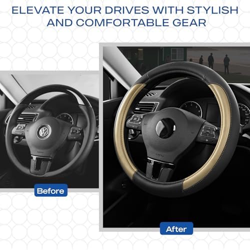 Skechers Steering Wheel Cover Memory Foam, Luxury Leather Steering Wheel Covers - Image 5
