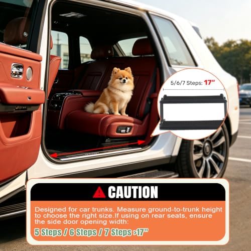 Foldable Dog Stairs for Car, HisFox Portable Dog Steps for Dogs, 5 Steps - Image 6