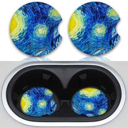 Car Cup Holder Coaster, Absorbent The Stars Rubber New Automotive Cup Holder by Unknown