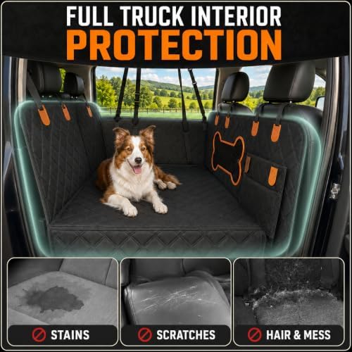 Dog Car Seat Cover for Back Seat Hard Bottom, Truck Rear Seat Extender - Image 4