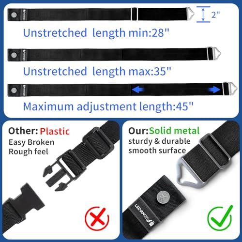 Luggage Straps for Suitcases, 2-in-1 Add a Bag Adjustable Travel Belt Black - Image 4
