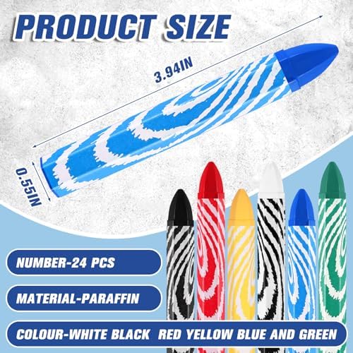 Tudomro 24 Pcs Lumber Crayons Bulk Wax Tire Marker Drawing Crayons - Image 2