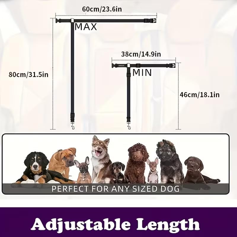 Pet Dog Cat Seat Belts Adjustable Safety Leads Vehicle Seatbelt Harness Car - Image 2