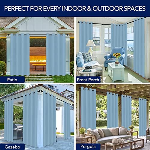PureFit Outdoor Curtains for Patio Waterproof Weatherproof Outside Curtains - Image 5