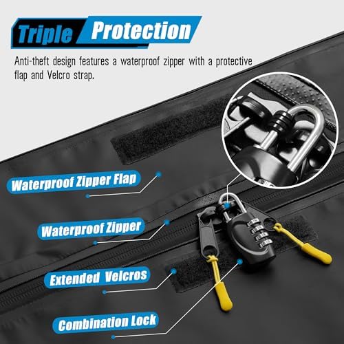 ARKSEN 58'' x 20.5'' x 24'' Waterproof Cargo Carrier Bag, Soft Sided Weather - Image 2