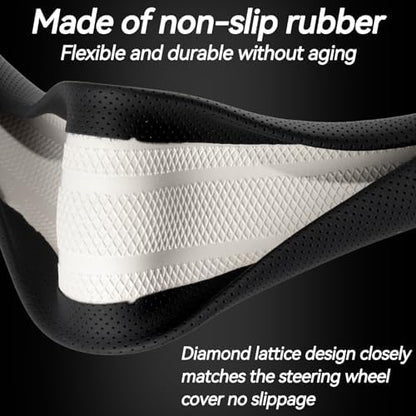 Car Steering Wheel Cover, Non-Slip Leather Protector - Image 4