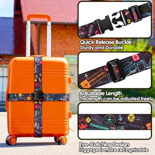 Gutsdoor Luggage Straps for Suitcases Adjustable Travel Belt, Connector Holds - Image 2