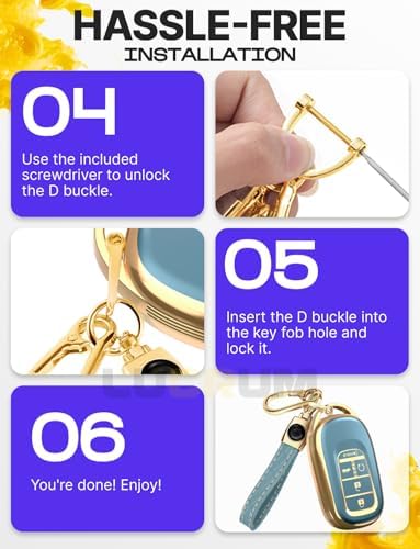Lucrum Compatible with Honda Key Fob Cover & Keychain - Image 7