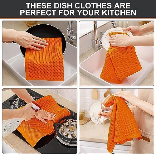 Kitinjoy 100% Cotton Waffle 8-Pack Kitchen Towels - Image 4