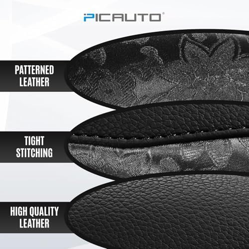 PIC AUTO Steering Wheel Cover, Universal Fit 14.5"–15.5", Soft PU Grain Leather - Image 4
