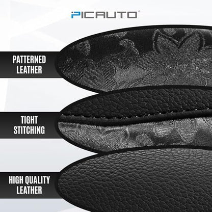 PIC AUTO Steering Wheel Cover, Universal Fit 14.5"–15.5", Soft PU Grain Leather - Image 4