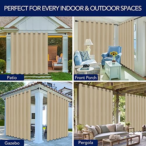 PureFit Outdoor Curtains for Patio Waterproof Weatherproof Outside Curtains - Image 5