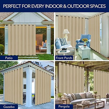 PureFit Outdoor Curtains for Patio Waterproof Weatherproof Outside Curtains - Image 5