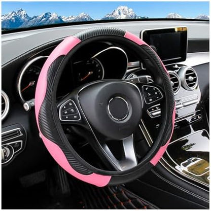 Osilly 15 Inch Carbon Fiber PU Leather Steering Wheel Cover by Osilly