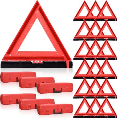 Kanayu 24 Pcs Warning Triangles Dot Reflective Foldable Emergency Safety by Kanayu