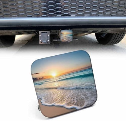 Ocean Sunrise Hitch Covers for Trucks Tropical Ocean Beach Sea Waves Trailer by Beabes